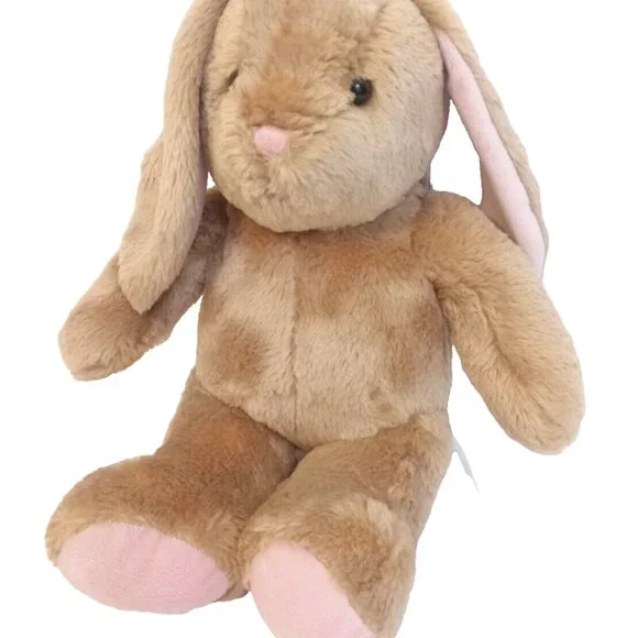 Build A Bear Plush Stuffed Animal Brown Rabbit Pink Floppy Ears Feet 16" Soft - Picture 3 of 6